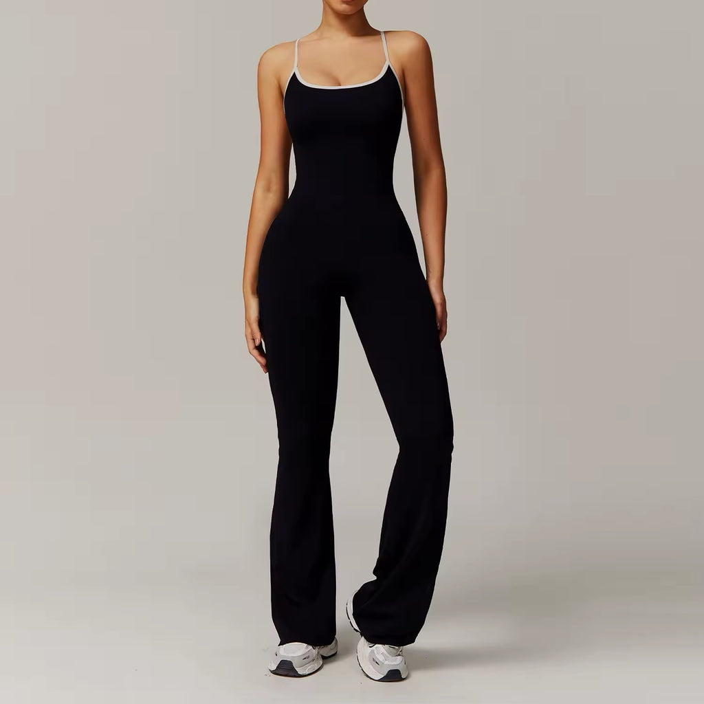 Cross Beauty Back Woman Gym jumpsuit
