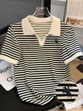 Women'S Summer Casual Striped Polo