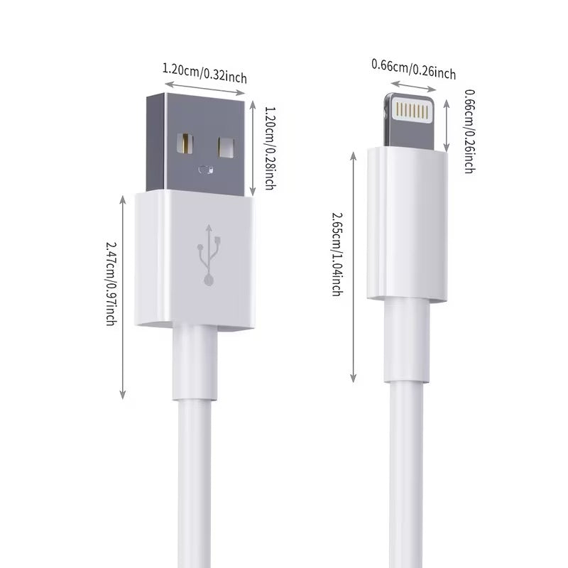 2pcs White for Iphone Charging Cable, 12W