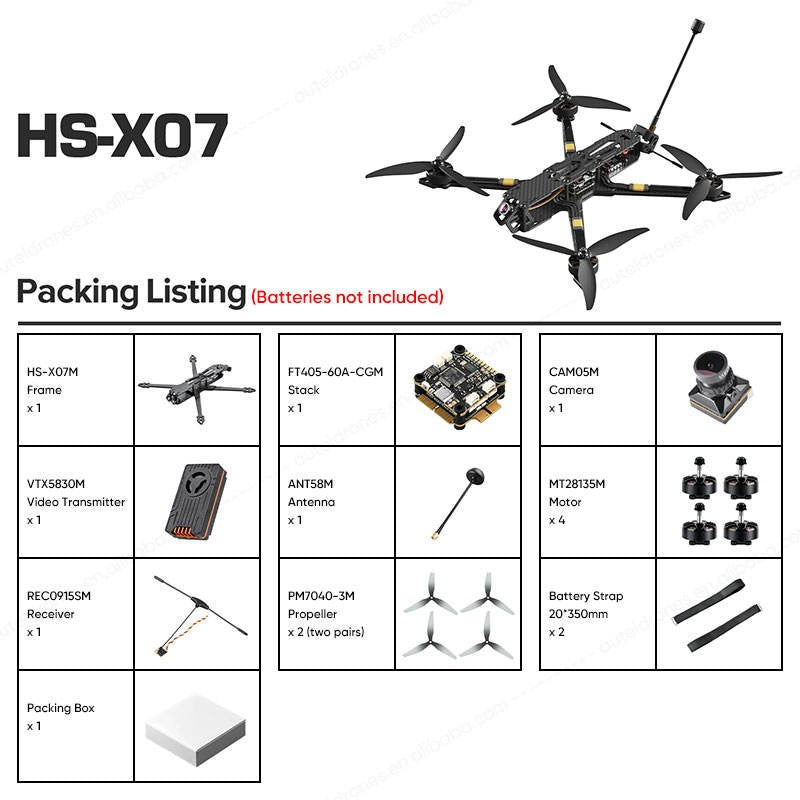 HS Airforce HS X07 7 Inch Racing FPV with Camera Carbon Fiber