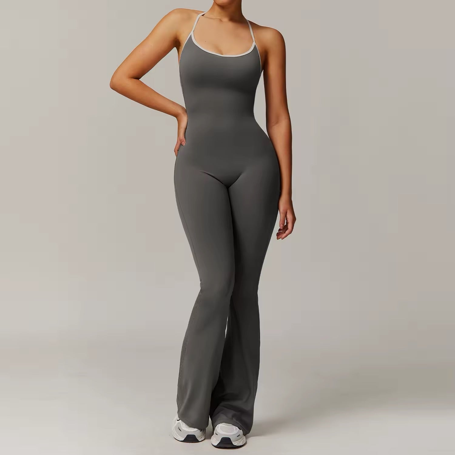 Cross Beauty Back Woman Gym jumpsuit